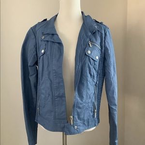 NWOT Faux leather bomber jacket